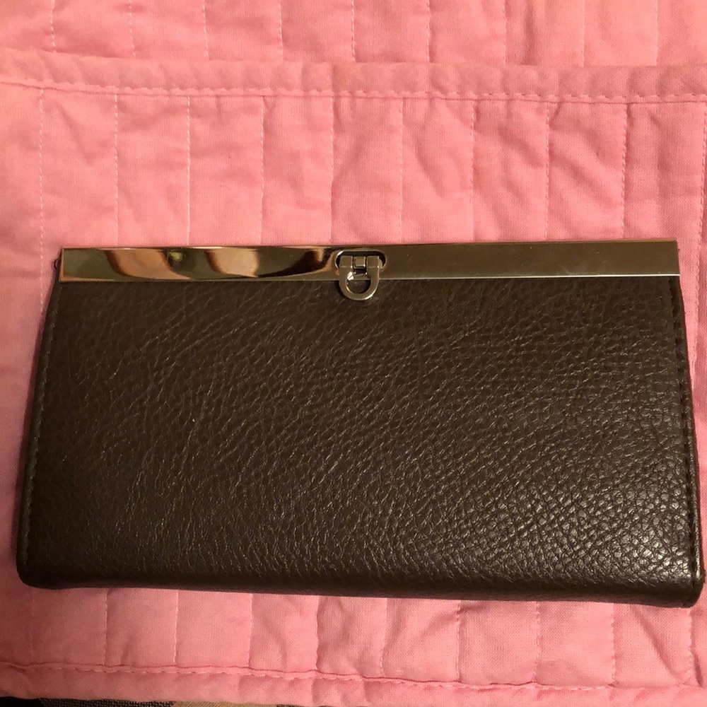 Large non leather brown wallet